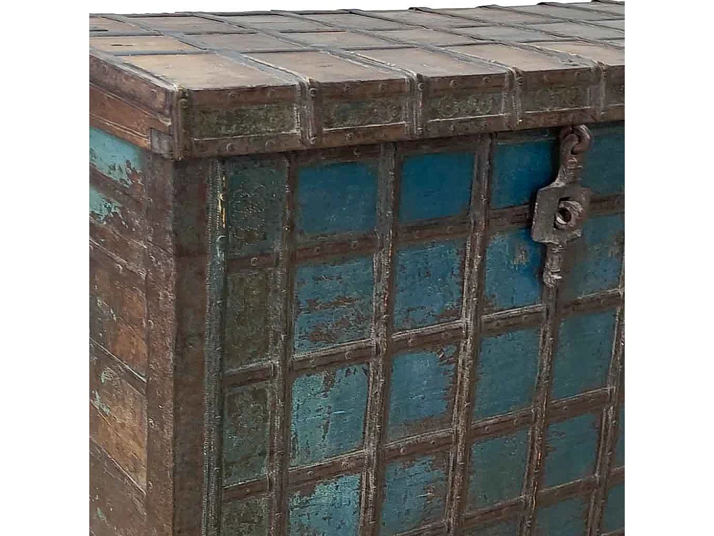 Baúl de madera acabado artesanal marrón 147x48x99h cm