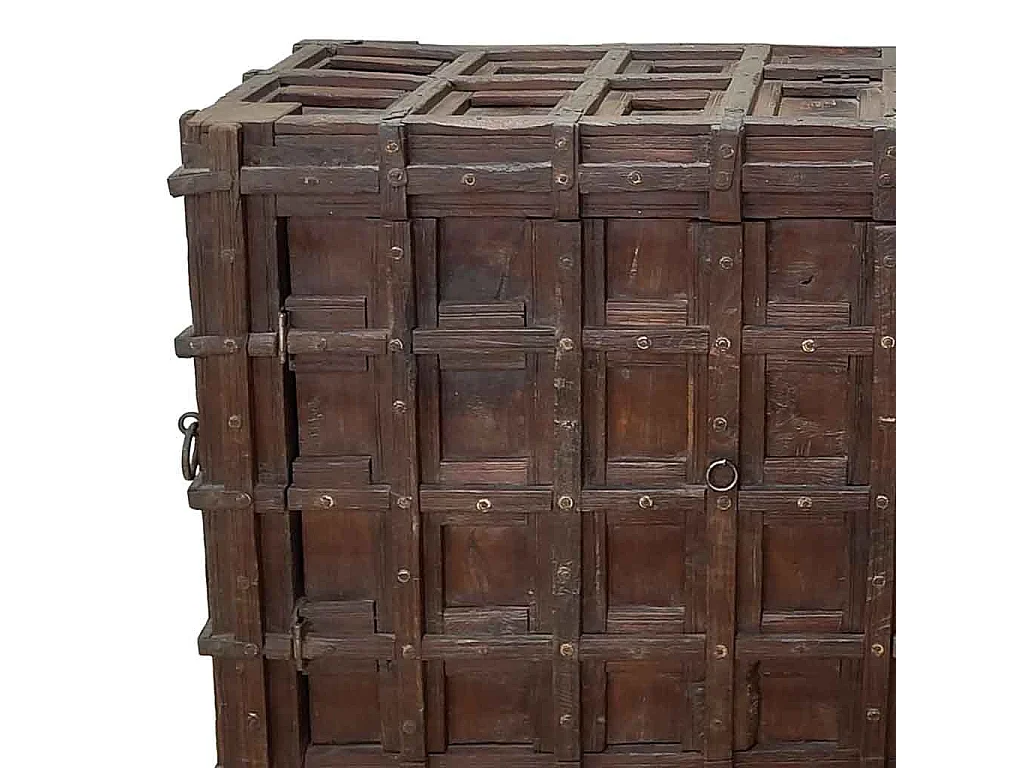 Baú em madeira castanha 155x41x90 cm