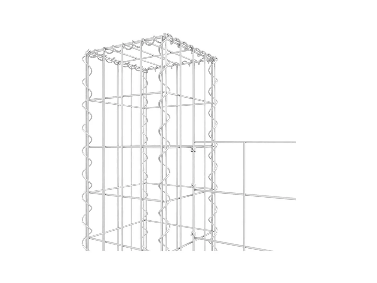 Panier de gabion-Mur en gabion en forme de U avec 3 poteaux Fer 260x20x200 cm