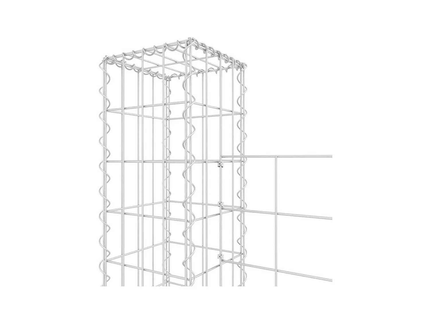 Panier de gabion-Mur en gabion en forme de U avec 3 poteaux Fer 260x20x150 cm
