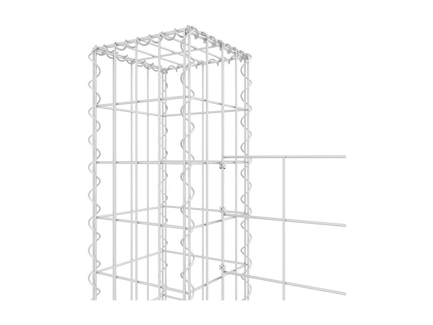 Panier de gabion-Mur en gabion en forme de U avec 3 poteaux Fer 260x20x150 cm