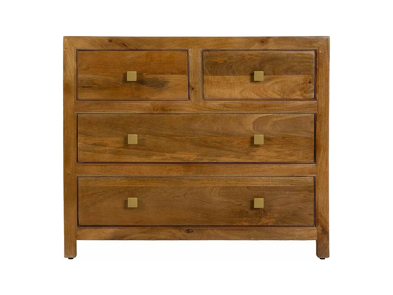 Buffet en bois marron avec 2 tiroirs et 2 portes, 90x45x75 cm