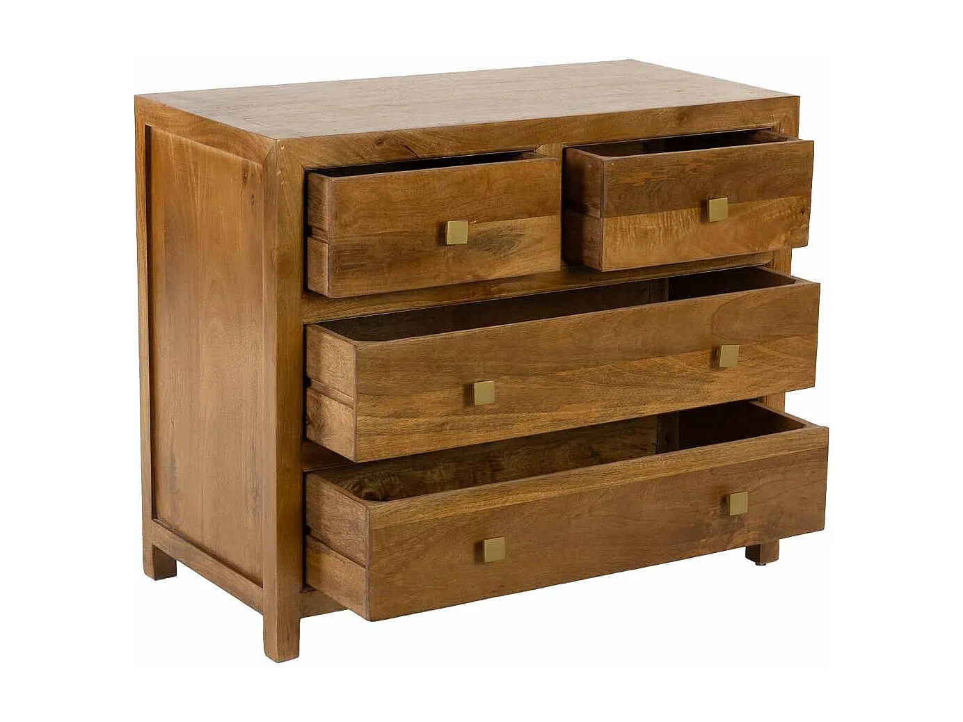 Aparador em madeira castanha com 2 gavetas e 2 portas, com 90x45x75 cm