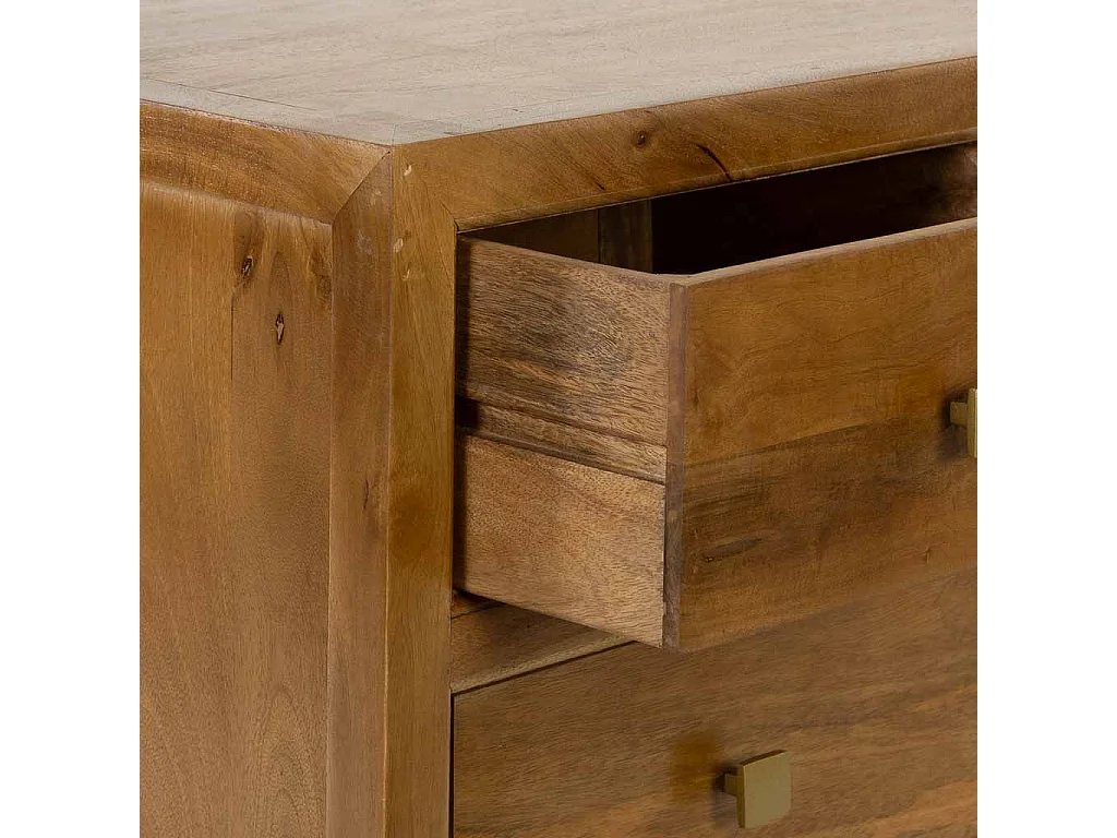 Aparador em madeira castanha com 2 gavetas e 2 portas, com 90x45x75 cm