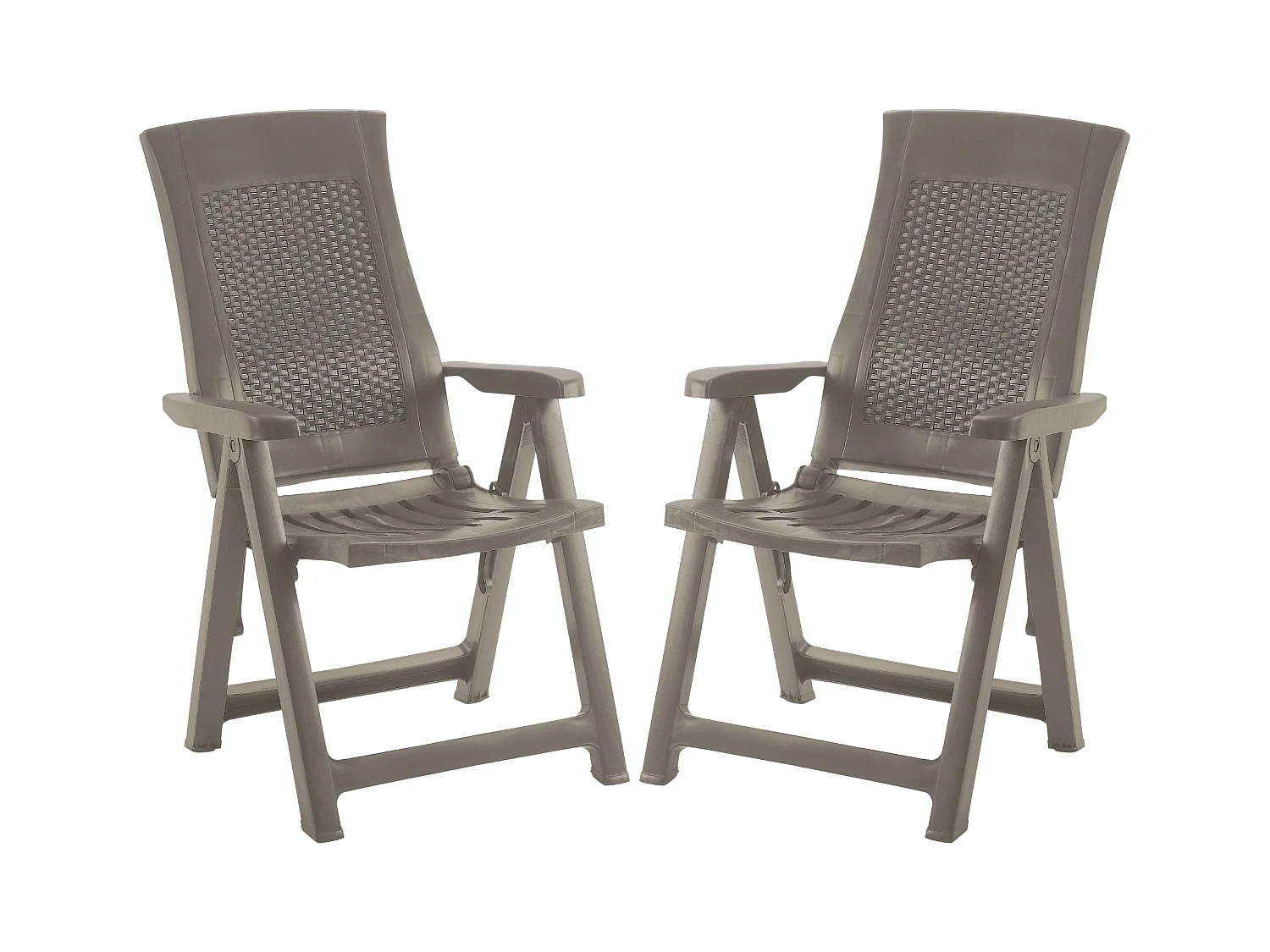 Pacote de 2 Poltronas Douradas para Exterior, 4 Posições, Polipropileno Castanho, 59x108x62 cm