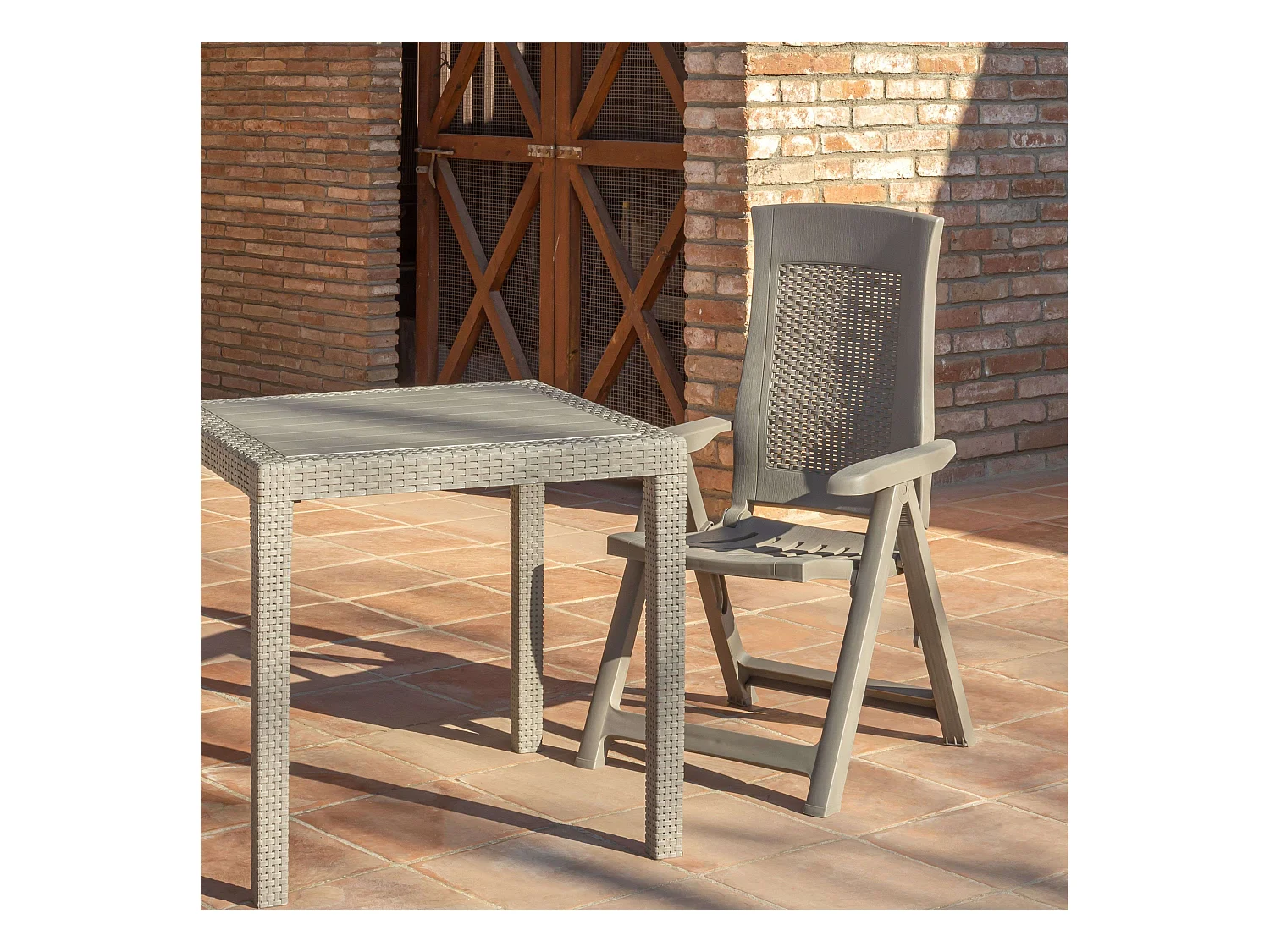 Pack 4 Sillones Gold Exterior 4 Posiciones Marrón Polipropileno 59x108x62 cm