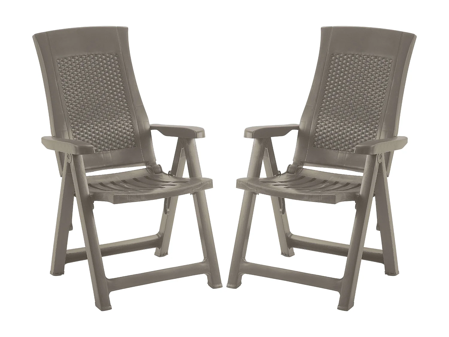 Pacote com 4 Poltronas Douradas para Exterior, 4 Posições, Polipropileno Castanho, 59x108x62 cm