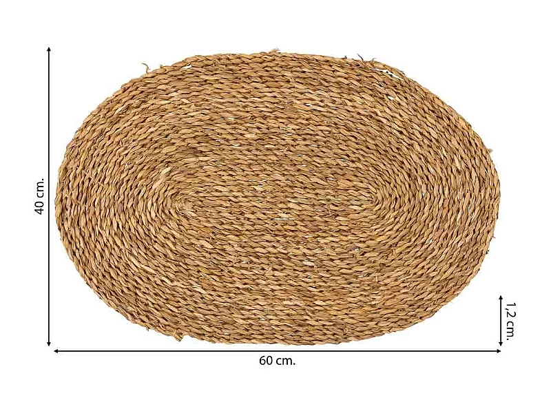 Felpudo de fibra marrón 60x40x1.2h cm