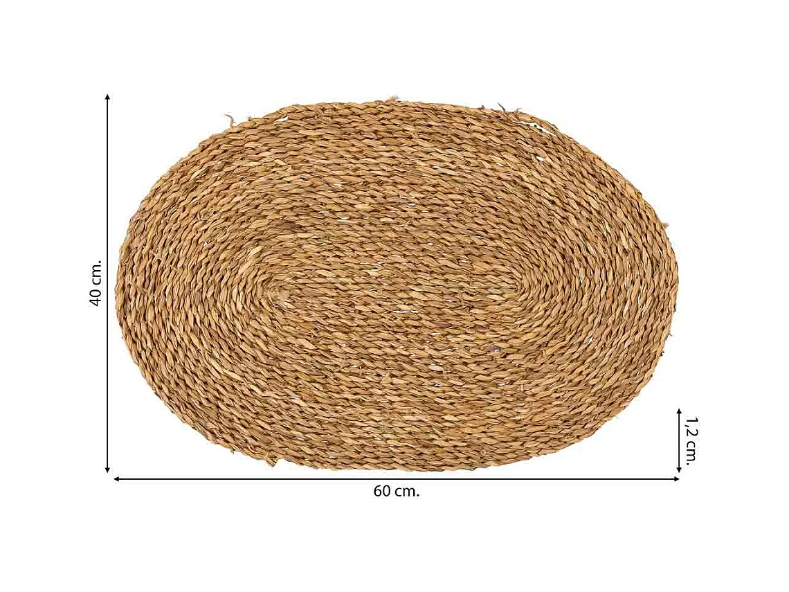 Felpudo de fibra marrón 60x40x1.2h cm