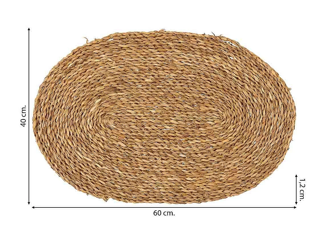 Felpudo de fibra marrón 60x40x1.2h cm