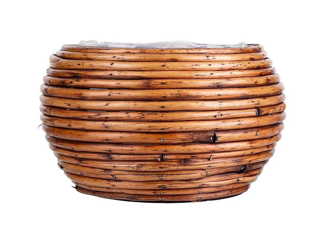Panier en bambou marron rond 30 x 24 x 18 cm h