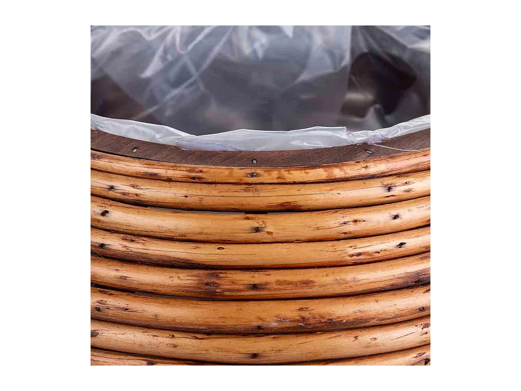 Panier en bambou marron rond 30 x 24 x 18 cm h