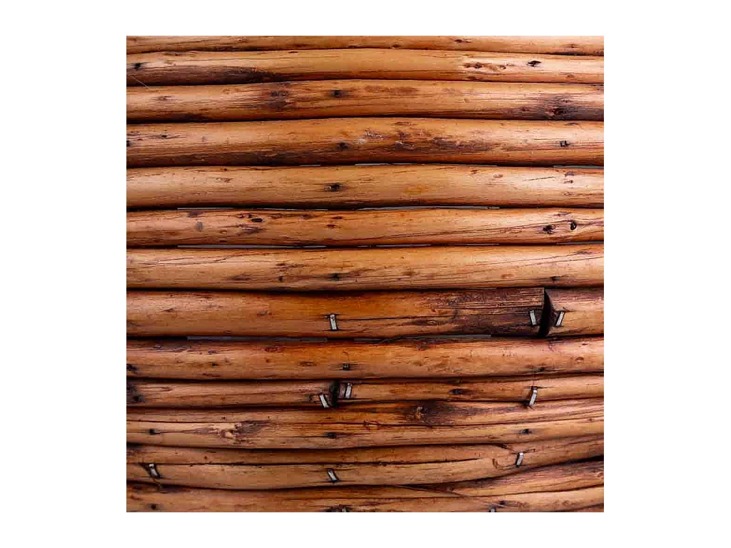 Panier en bambou marron rond 30 x 24 x 18 cm h