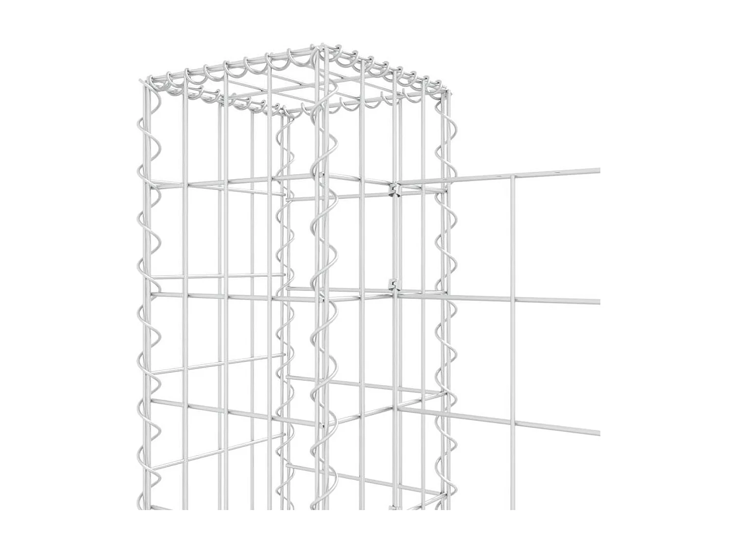 Panier de gabion-Mur en gabion en forme de U avec 3 poteaux Fer 260x20x100 cm