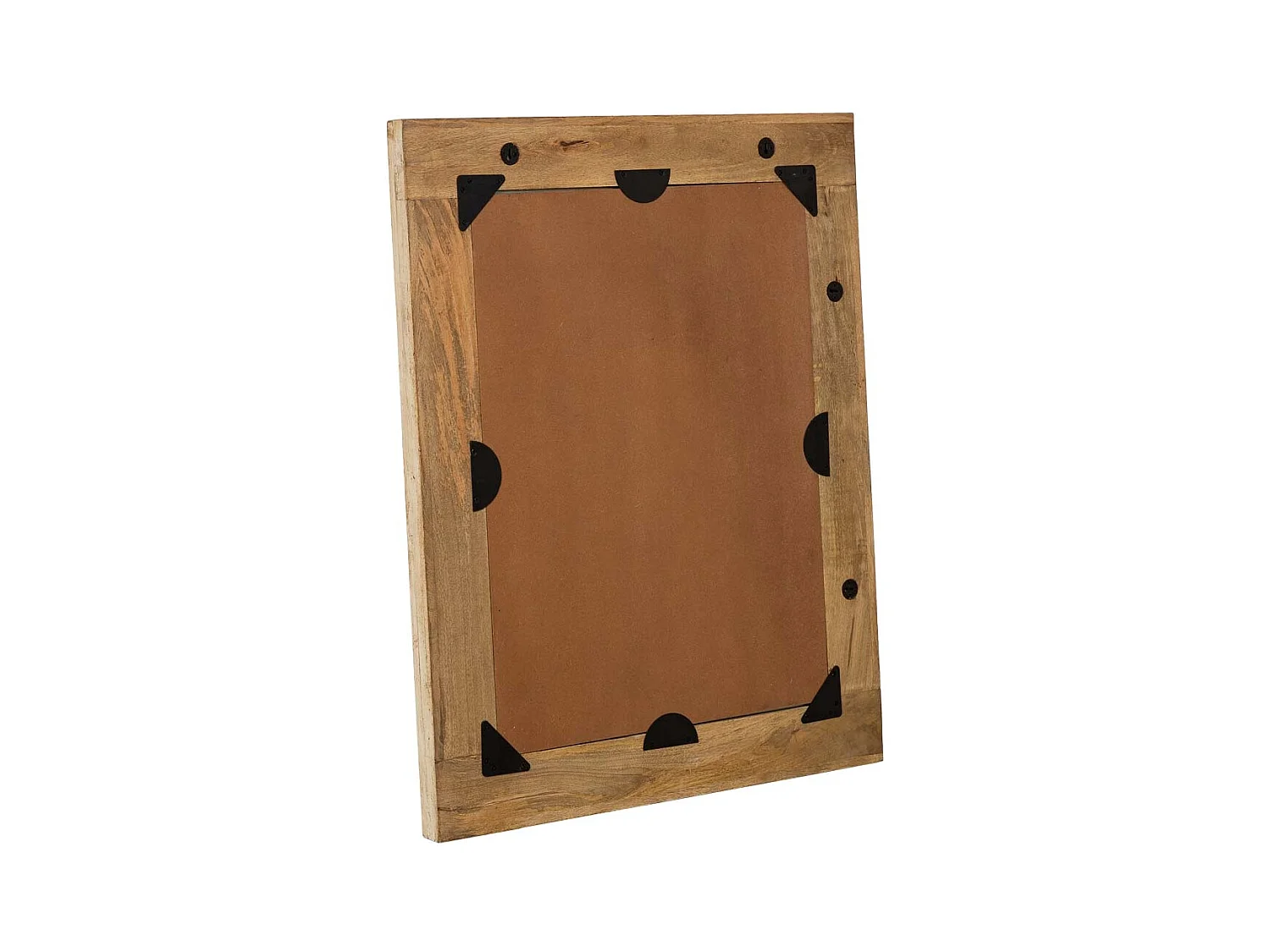 Miroir artisanal en bois beige, 80x3x100 cm