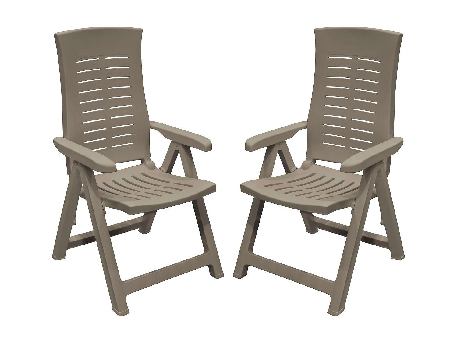 Pack 2 Sillones Silver Exterior 4 Posiciones Marrón Polipropileno 59x108x62 cm