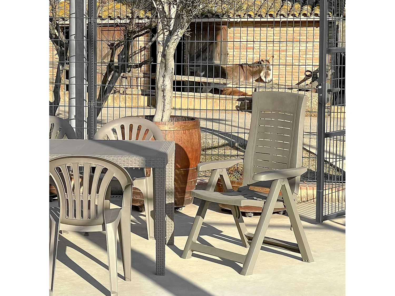 Pack 2 Sillones Silver Exterior 4 Posiciones Marrón Polipropileno 59x108x62 cm