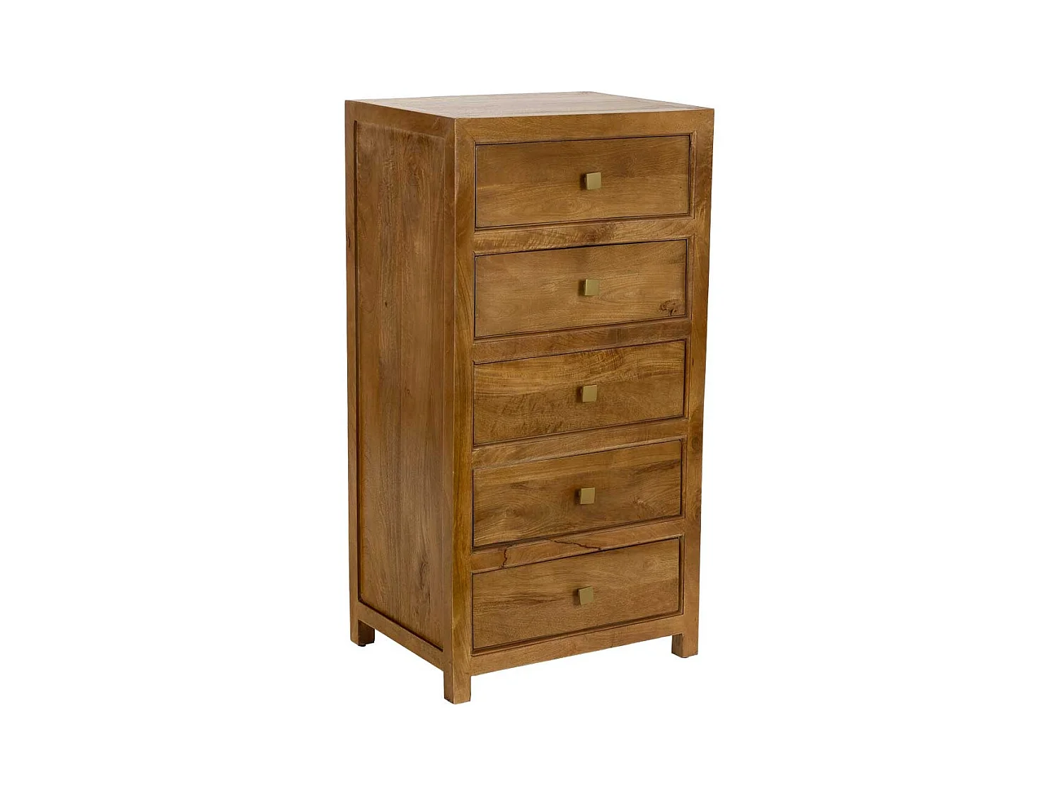 Commode 5 tiroirs en bois marron 60x45x116 cm