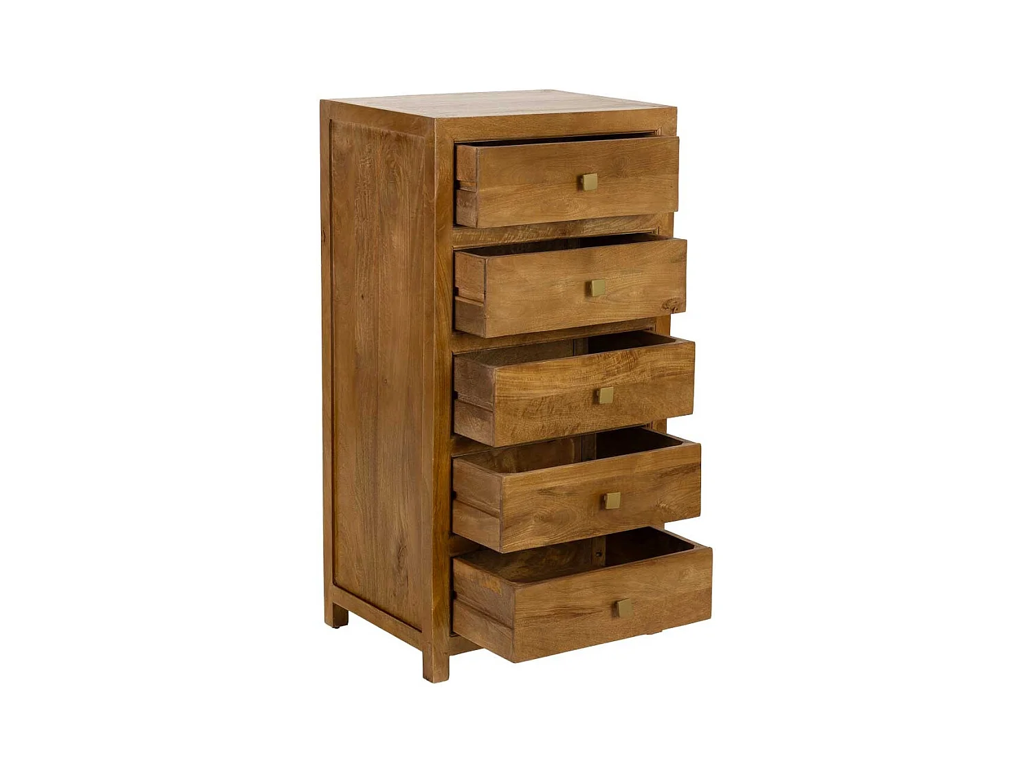 Commode 5 tiroirs en bois marron 60x45x116 cm