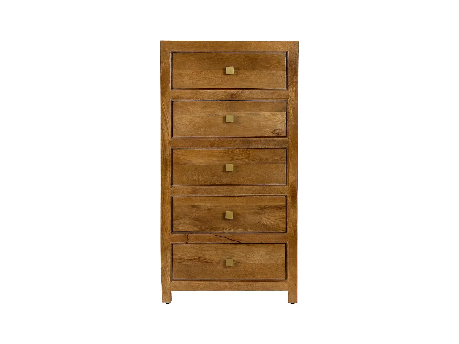 Commode 5 tiroirs en bois marron 60x45x116 cm