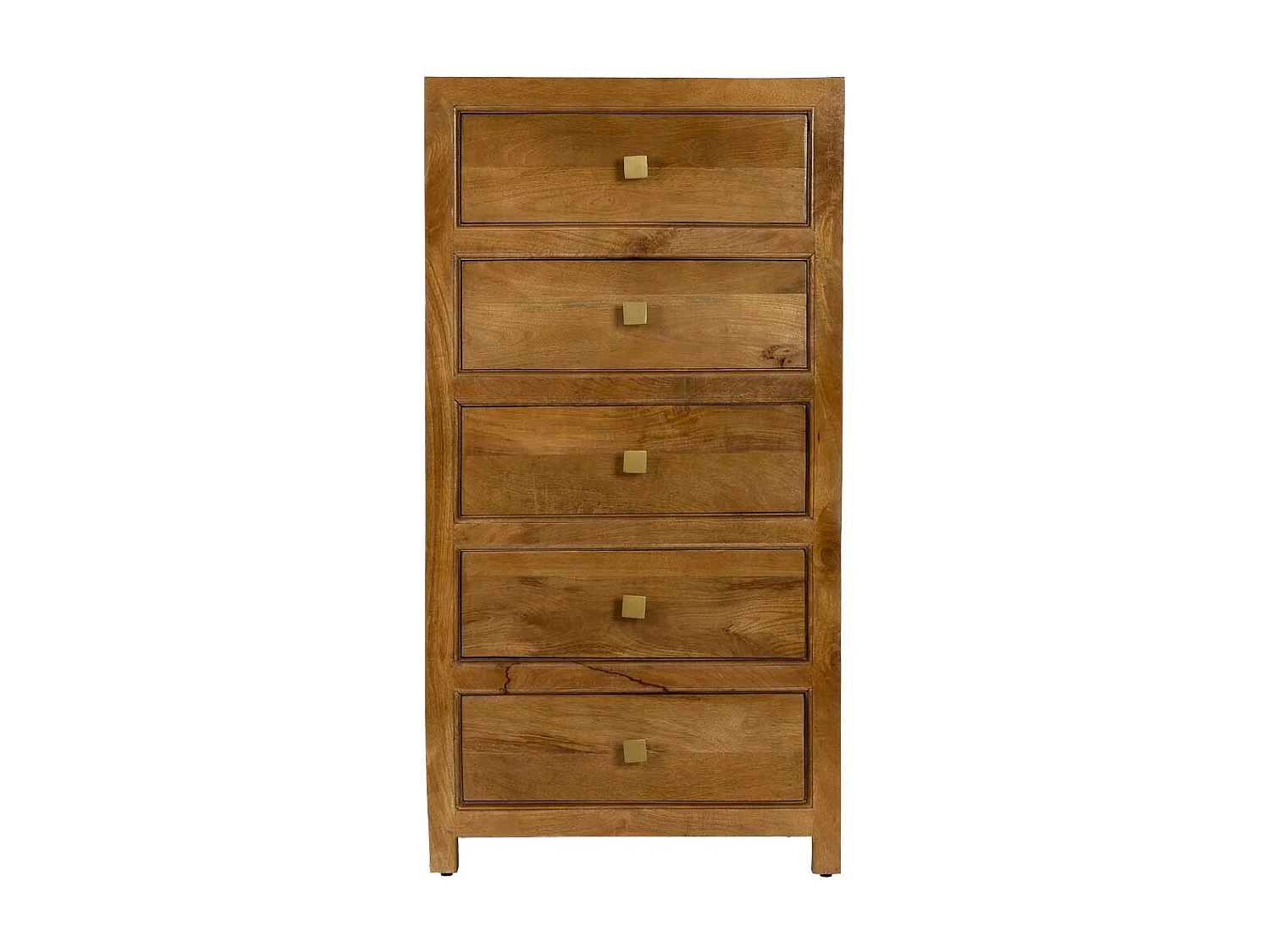 Cómoda em madeira castanha com 5 gavetas 60x45x116 cm