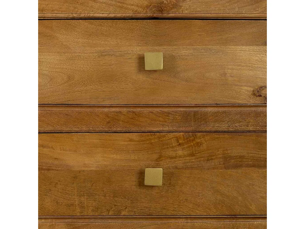 Cómoda em madeira castanha com 5 gavetas 60x45x116 cm