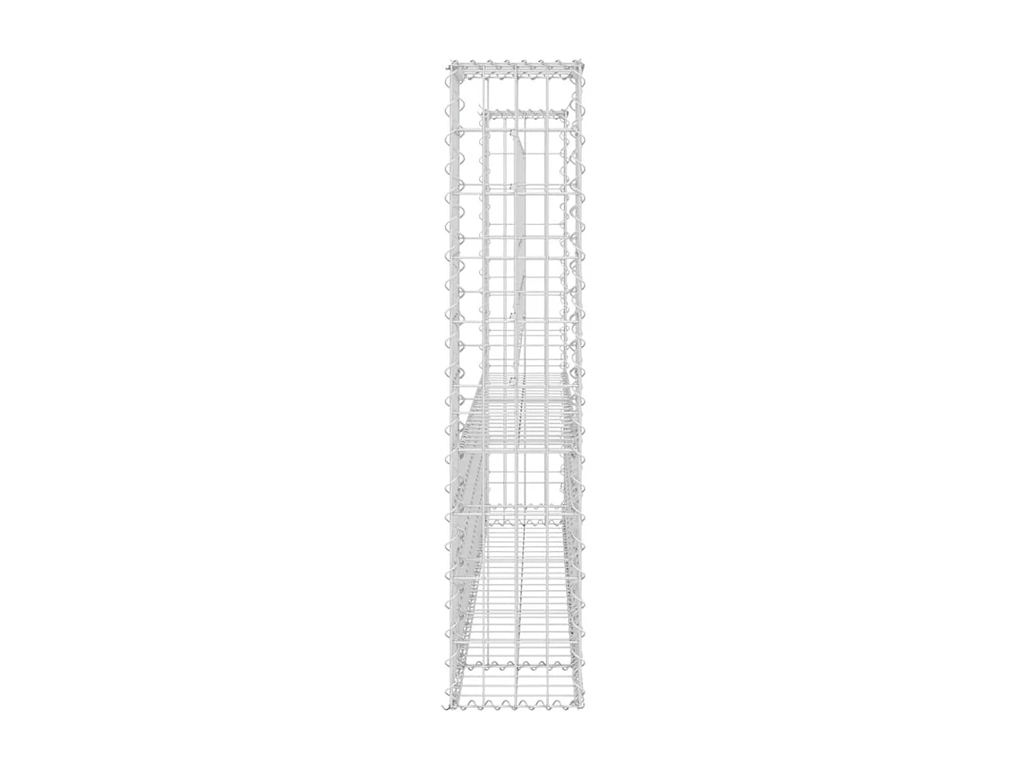 Panier de gabion-Mur en gabion en forme de U avec 2 poteaux Fer 140x20x100 cm