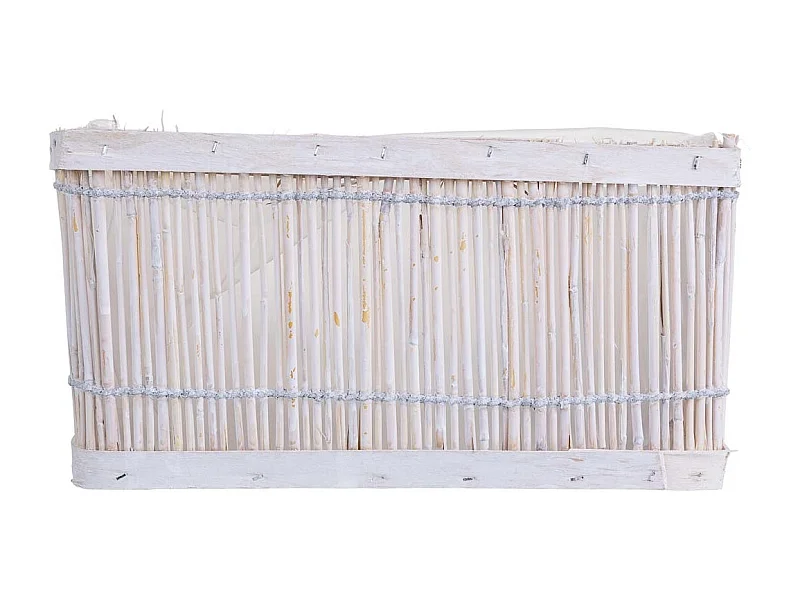 Cesto de bambu quadrado branco 26x18x13 cm