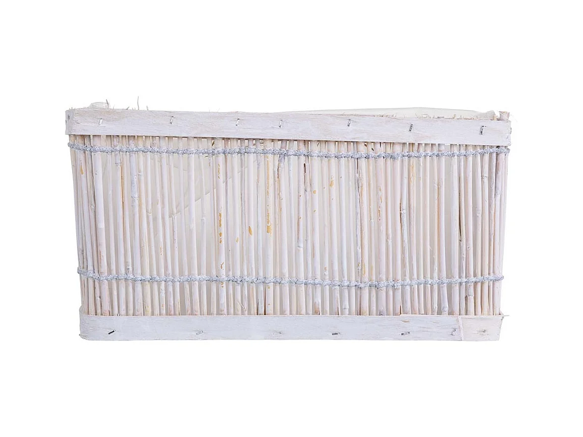 Cesto de bambu quadrado branco 26x18x13 cm