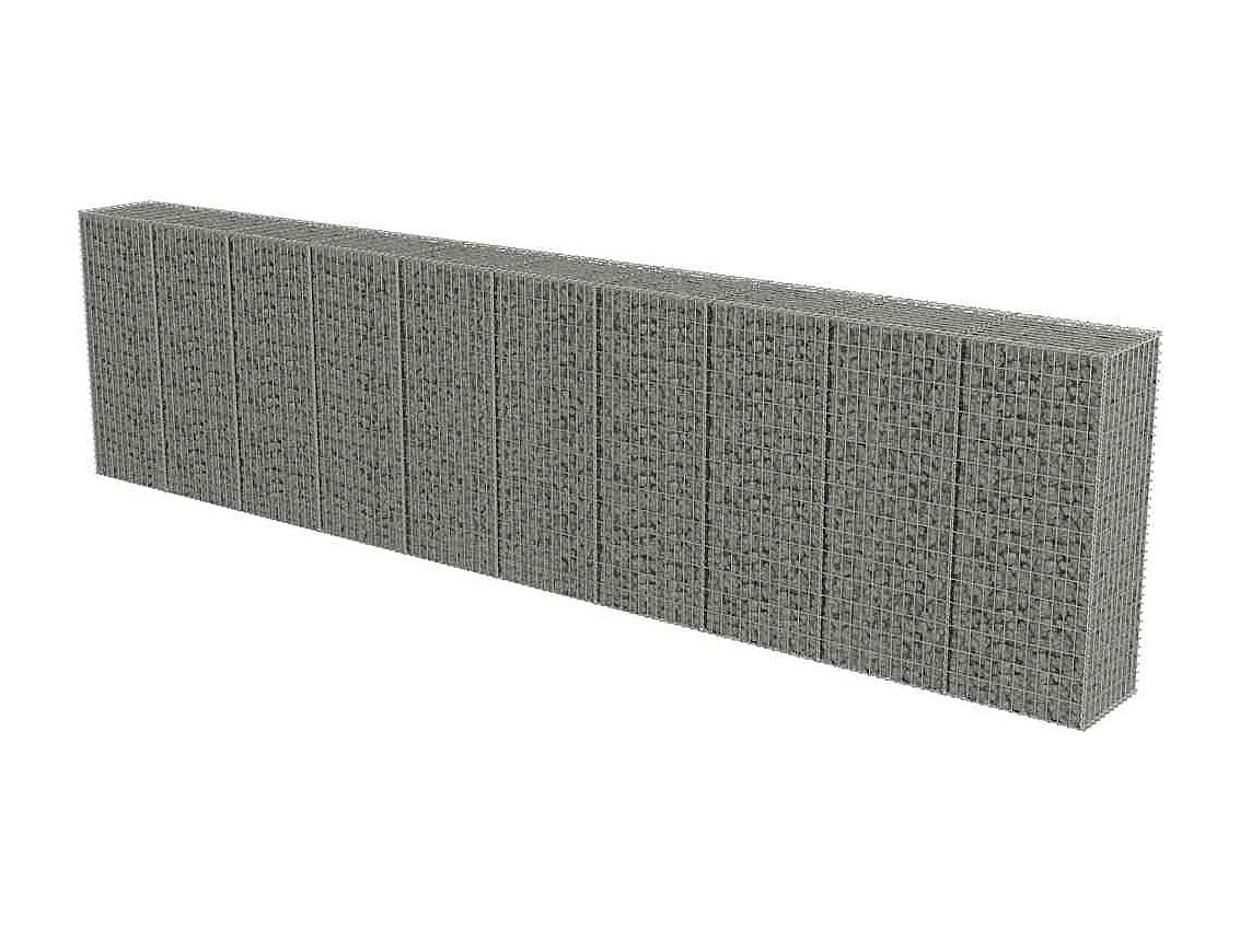 Mur à gabion-Panier de gabion avec couvercles Acier galvanisé 600x50x150 cm