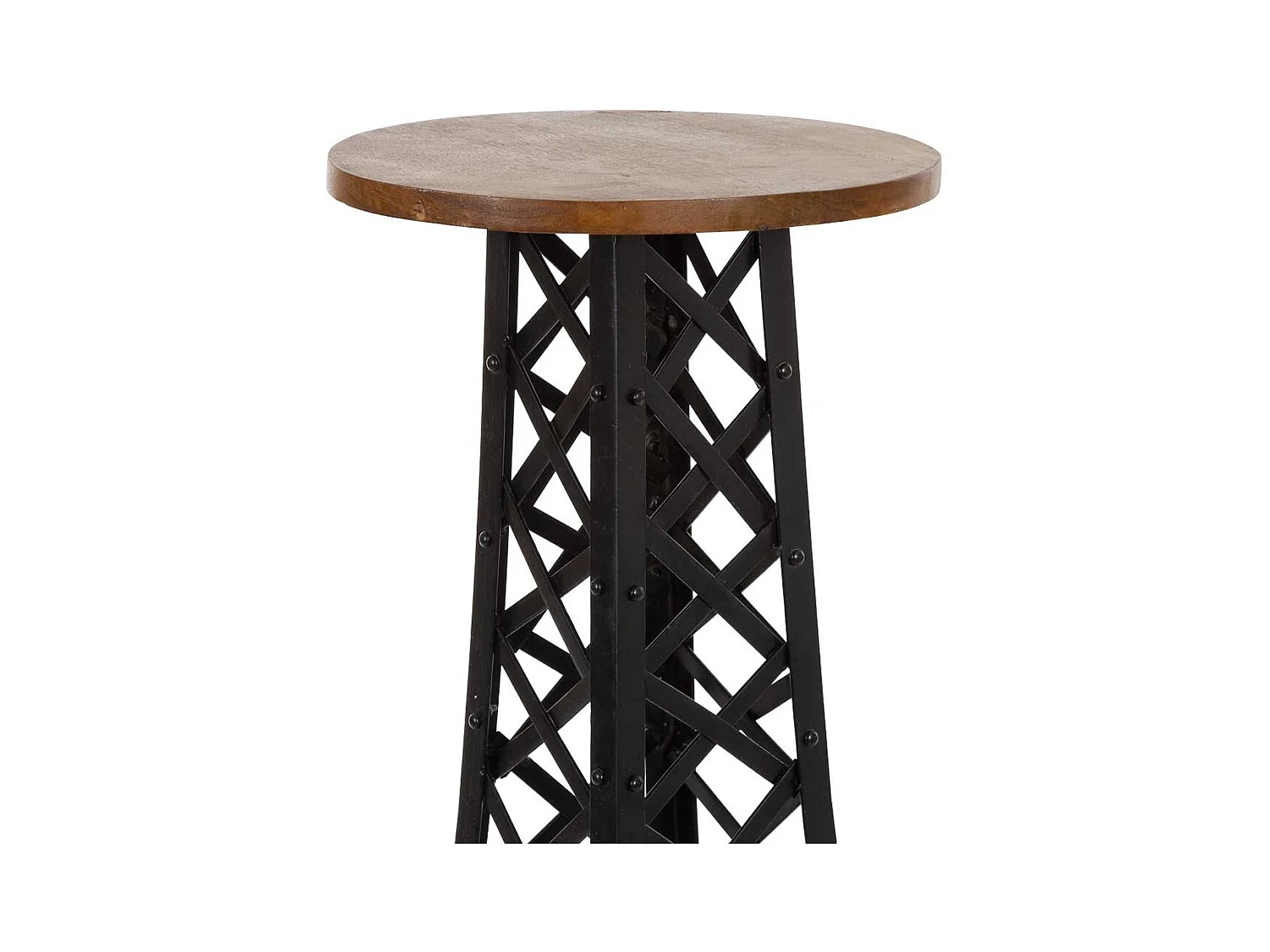 Tabouret noir à assise ronde 42x42x80 cm