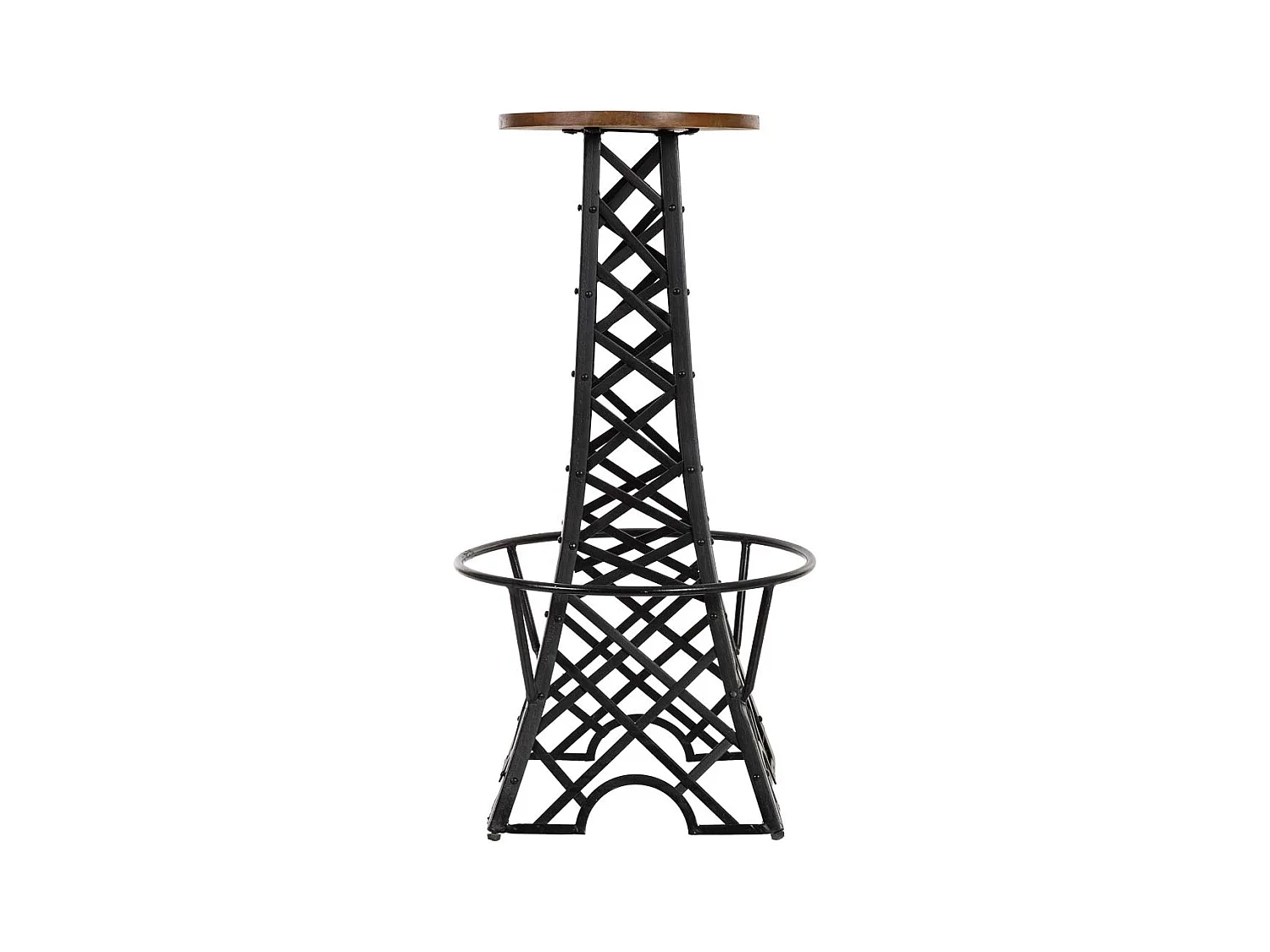 Tabouret noir à assise ronde 42x42x80 cm