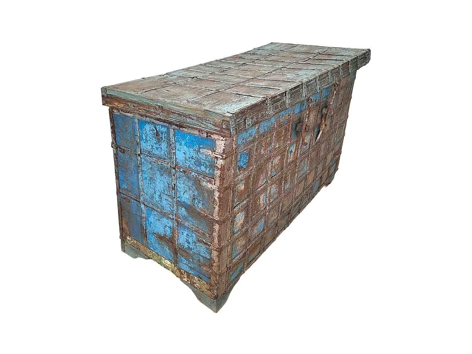 Baú em madeira castanha 121x50x79 cm