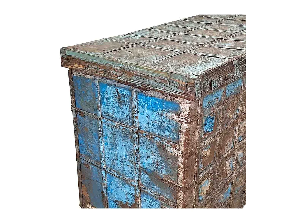 Baú em madeira castanha 121x50x79 cm