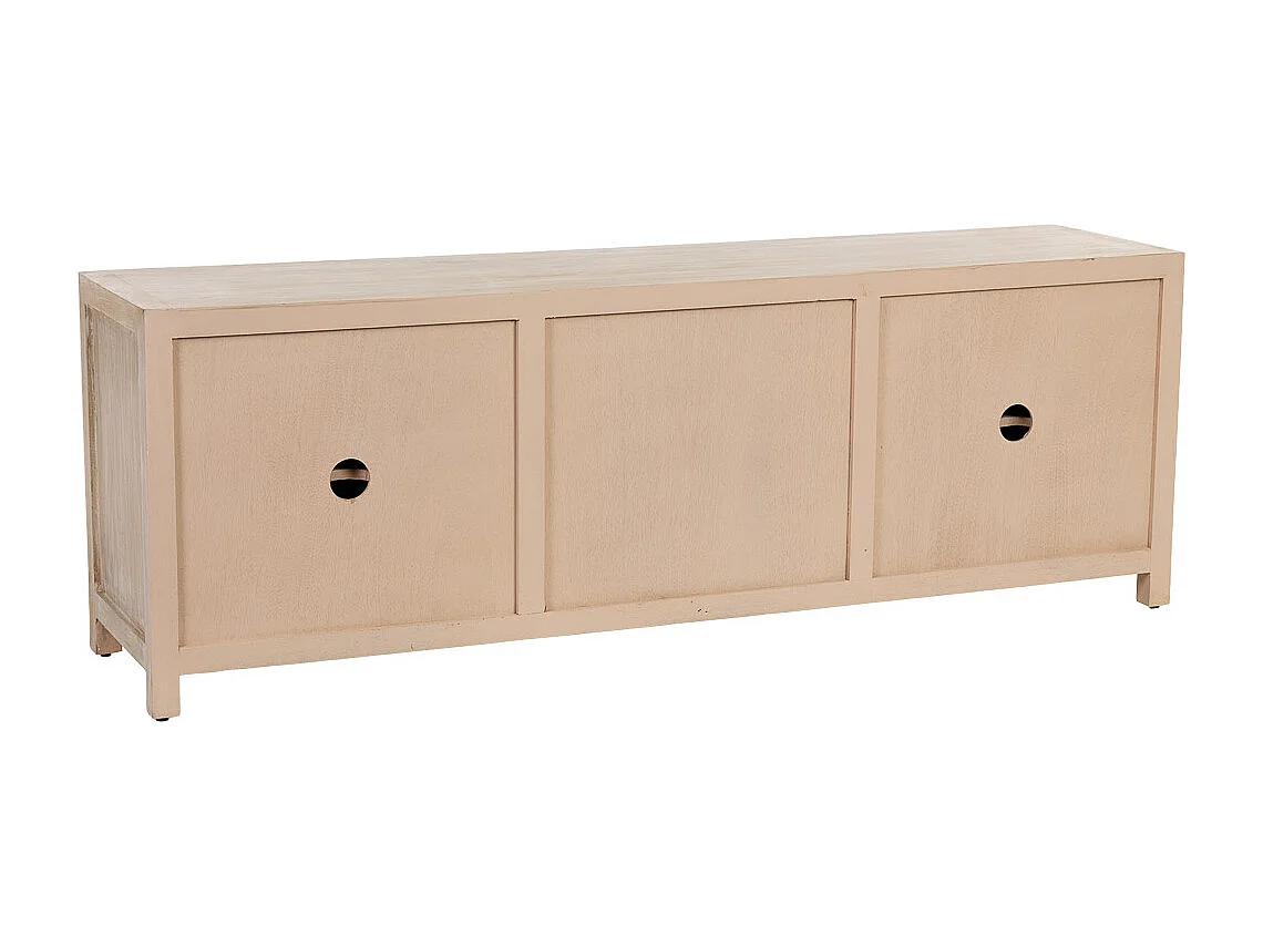 Mueble bajo de madera beige 2 puertas y 2 cajones 170x40x56h cm