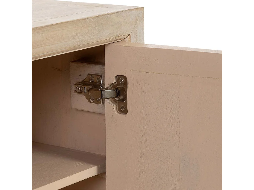 Mueble bajo de madera beige 2 puertas y 2 cajones 170x40x56h cm