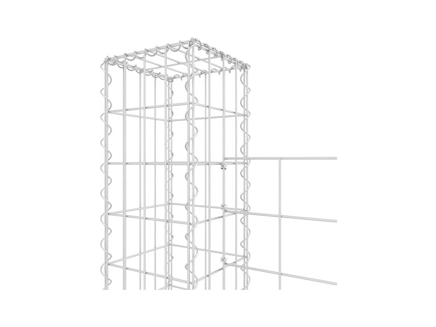 Mur en gabion-Panier de gabion en forme de U avec 6 poteaux Fer 620x20x150 cm