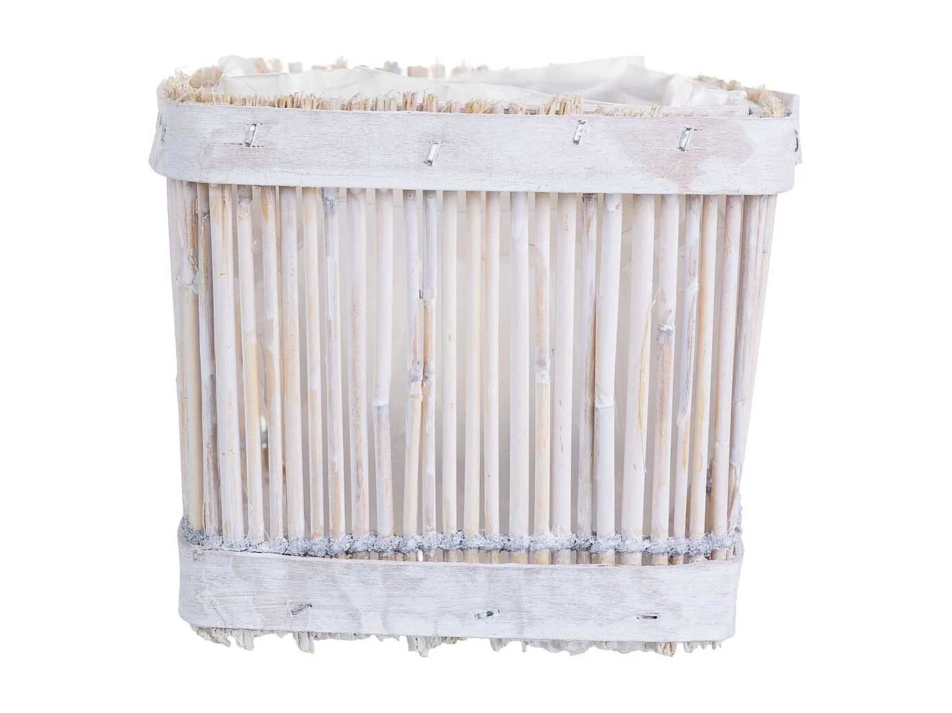 Cesto de bambu quadrado branco 17x12x10 cm