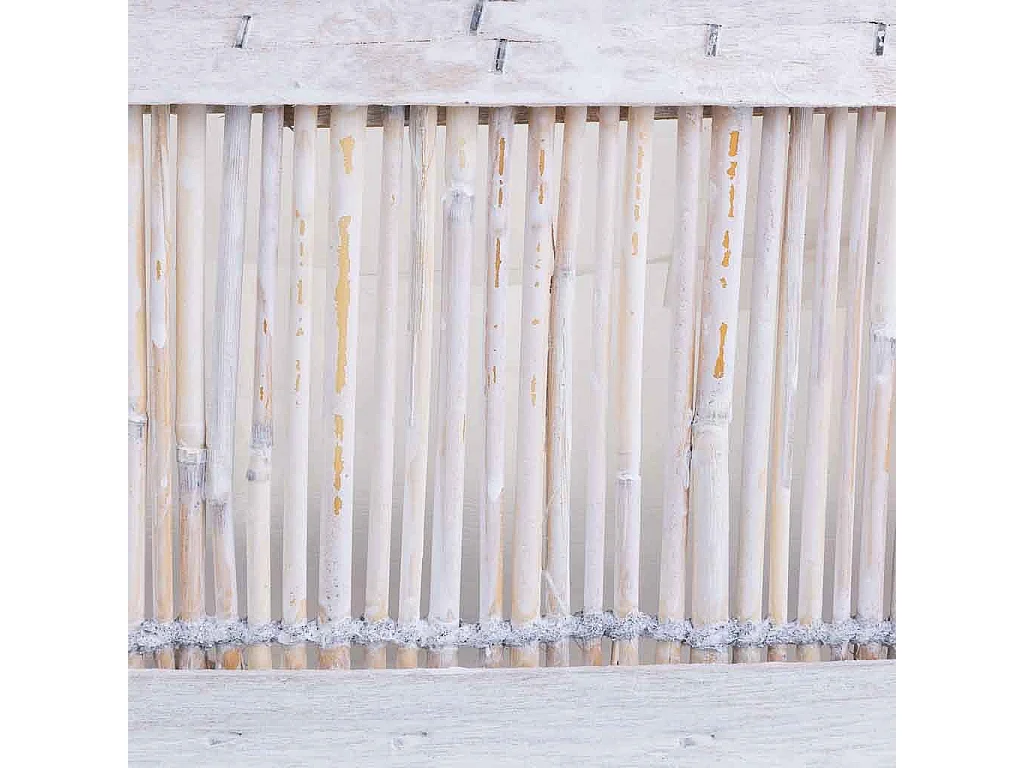 Cesto de bambu quadrado branco 17x12x10 cm