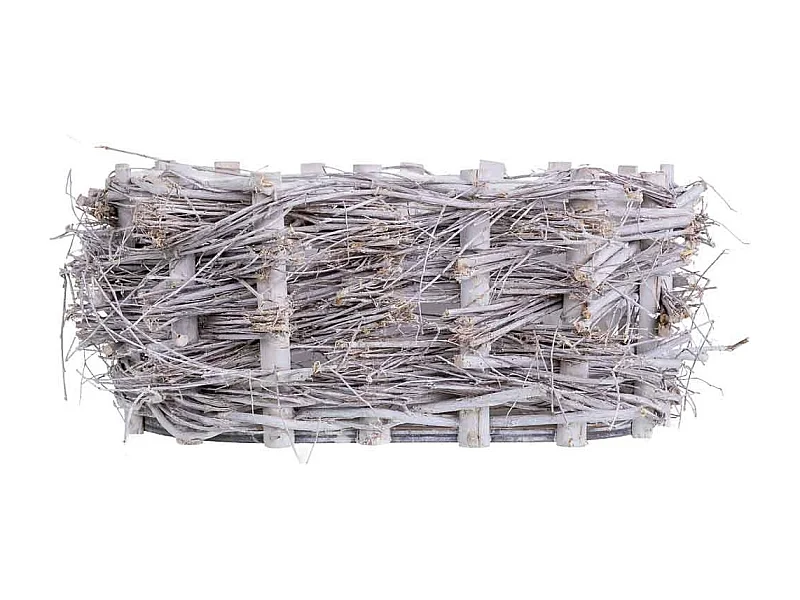 Cesto de vime oval cinza 33x21x14 cm