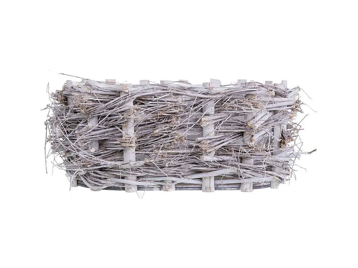 Cesto de vime oval cinza 33x21x14 cm