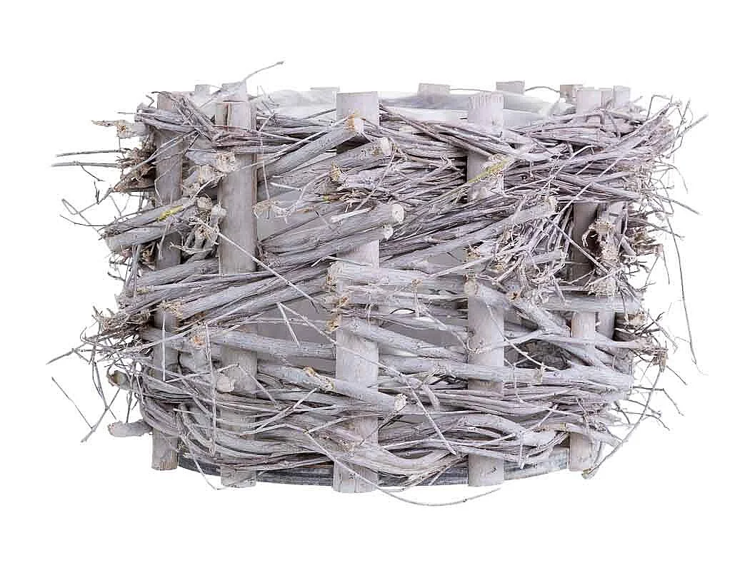 Cesto de mimbre ovalado gris 33x21x14h cm