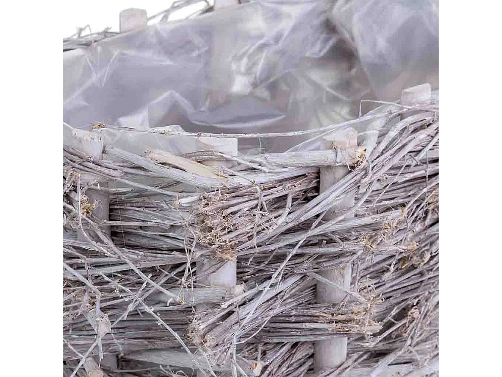 Cesto de mimbre ovalado gris 33x21x14h cm