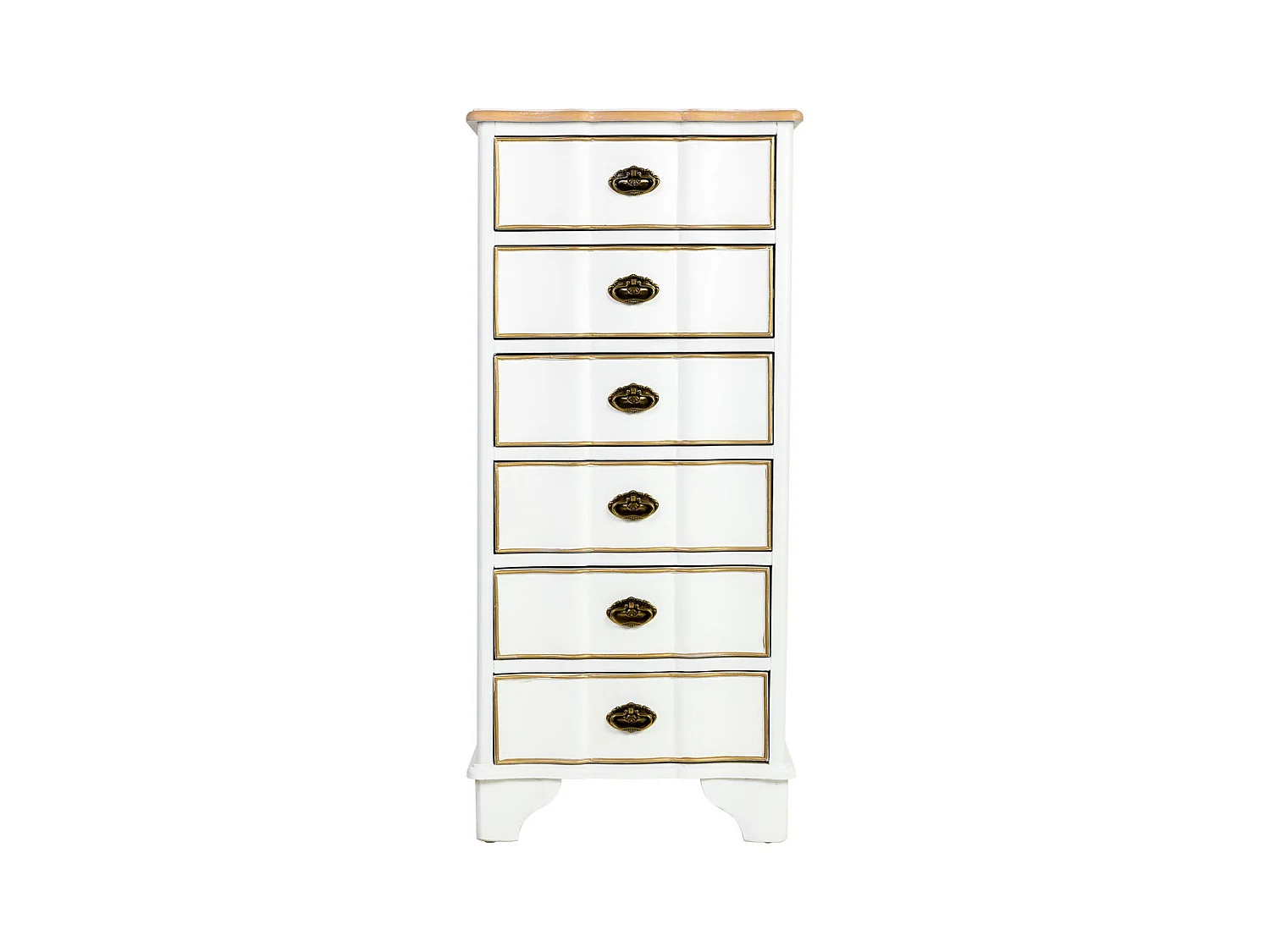 Commode en bois à 6 tiroirs, dimensions: 50x35x110h cm