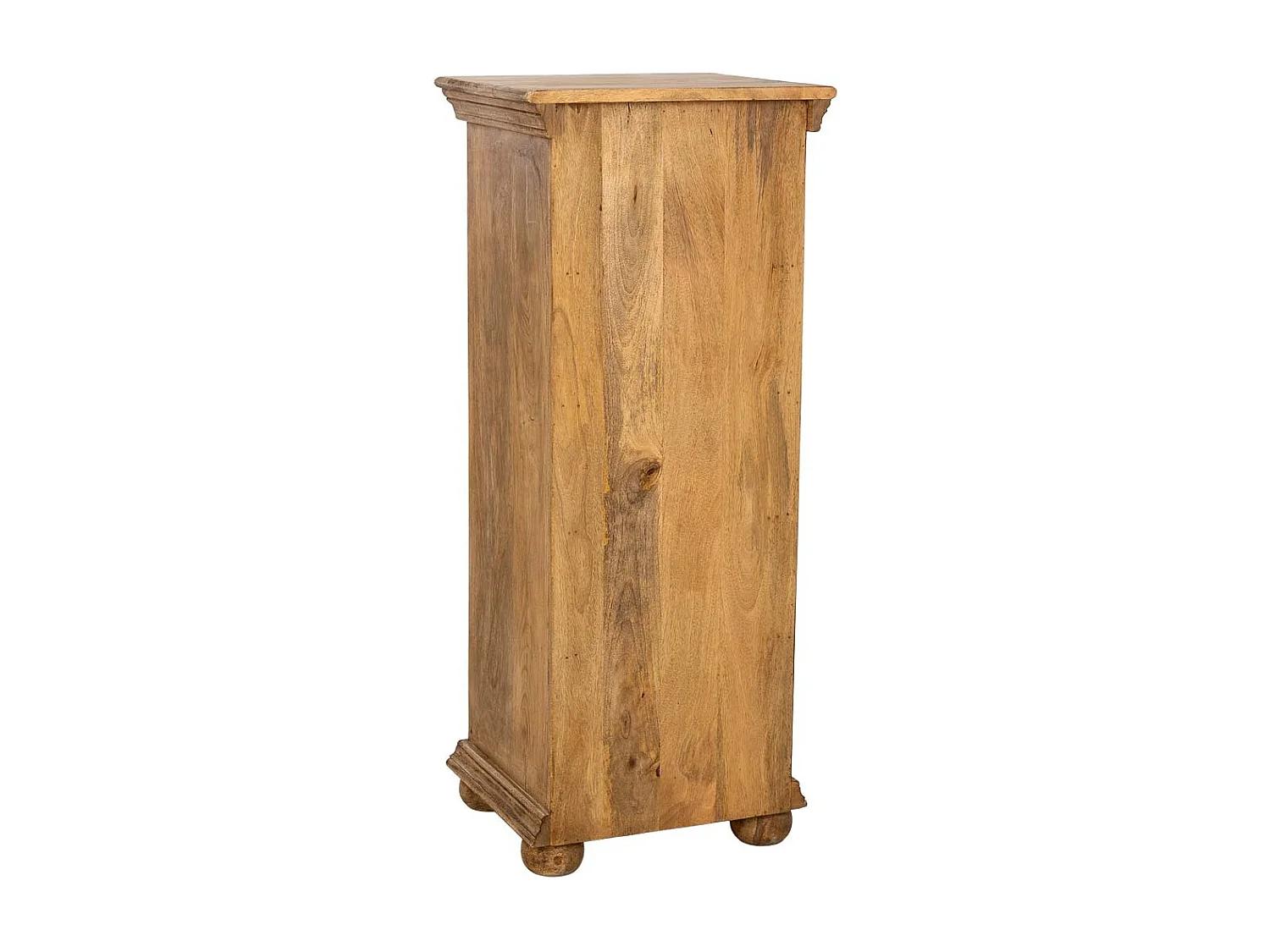 Cómoda em madeira artesanal com 5 gavetas castanho, 45x40x100cm