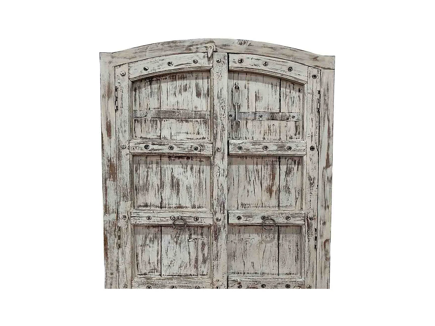 Armoire artisanale en bois gris 107x42x191 cm