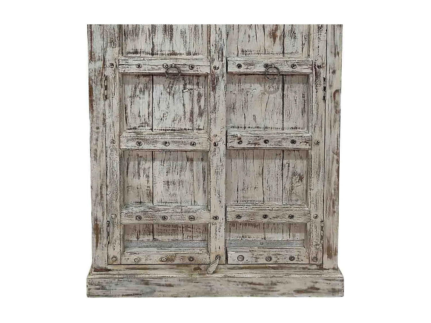 Armoire artisanale en bois gris 107x42x191 cm
