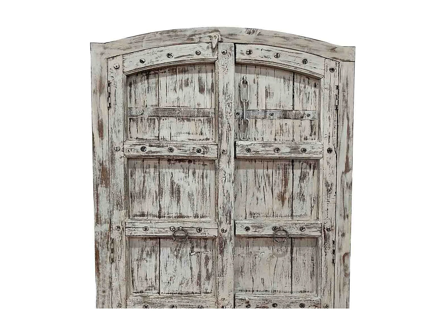 Roupeiro artesanal de madeira cinzenta 107x42x191 cm