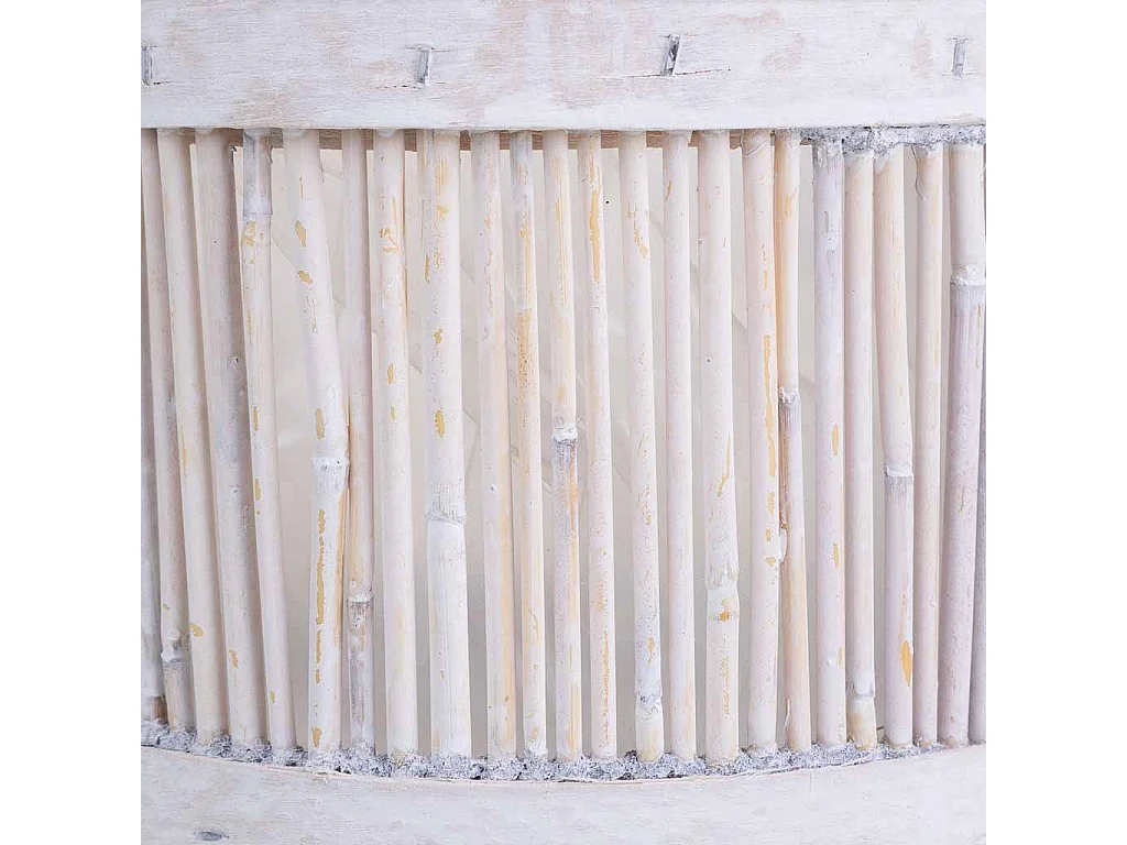 Cesto de bambu redondo branco 15x15x10 cm