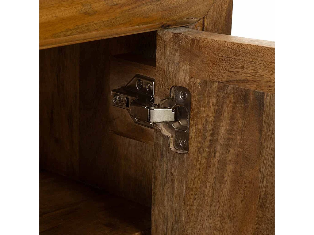 Meuble bas en bois marron avec 2 portes et 2 tiroirs, 170x40x56 cm